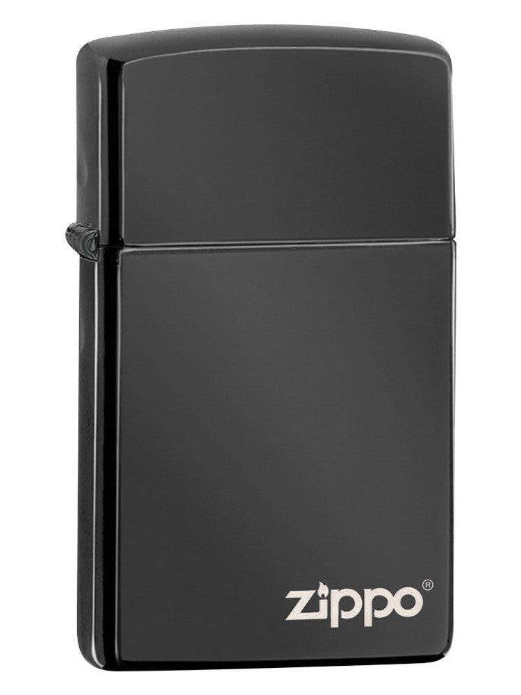 Zippo Lighter: Slim with Zippo Logo - Ebony 28123ZL