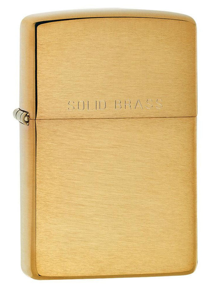 Zippo Lighter: Solid Brass - Brushed Brass 204