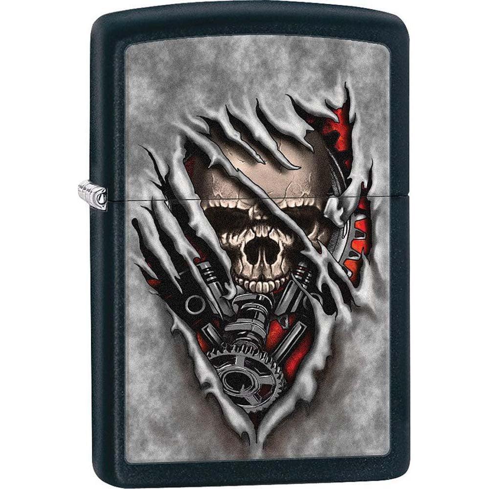 Zippo Lighter: Steam Punk Skull - Black Matte 81172