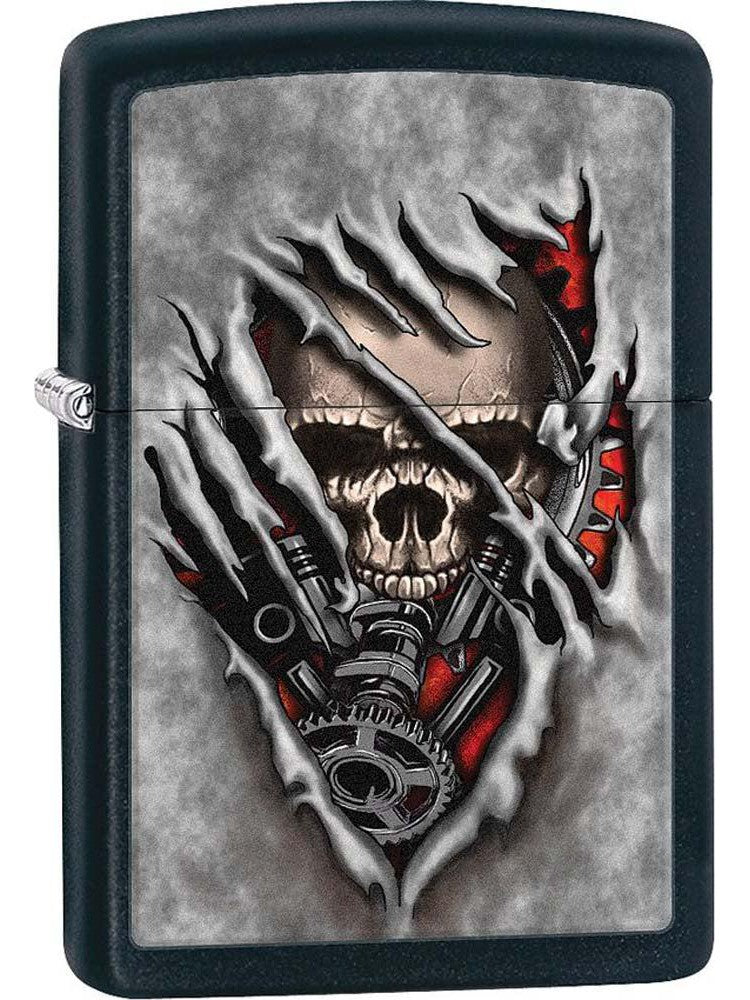 Zippo Lighter: Steam Punk Skull - Black Matte 81172