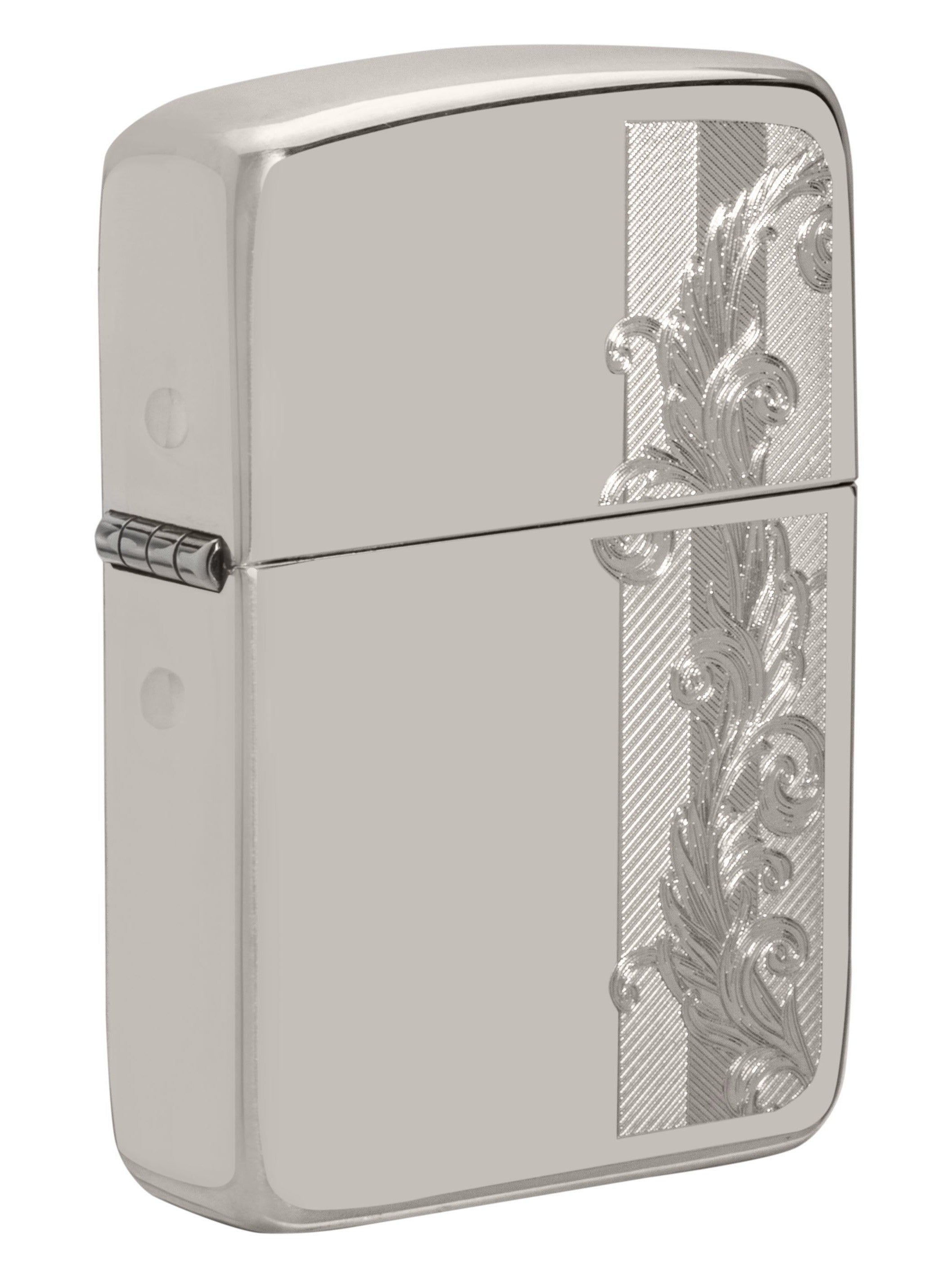 Zippo Lighter: Sterling Silver Herringbone Filigree - Hand Satin 49558