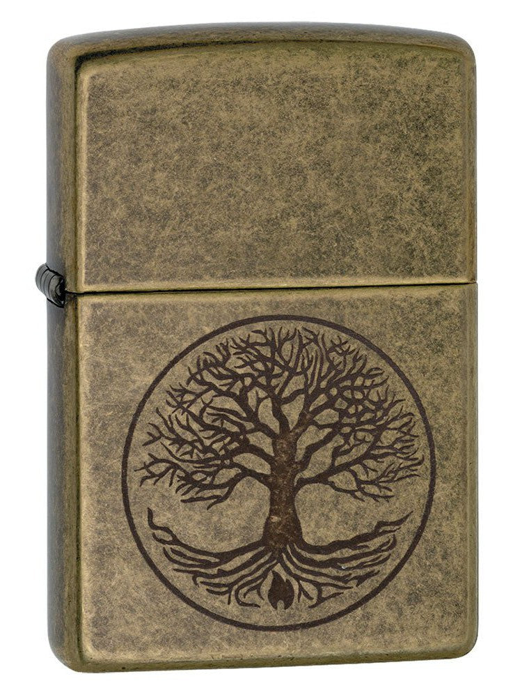 Zippo Lighter: Tree of Life - Antique Brass 29149