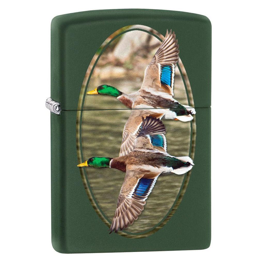 Zippo Lighter: Two Ducks Flying - Green Matte 80160