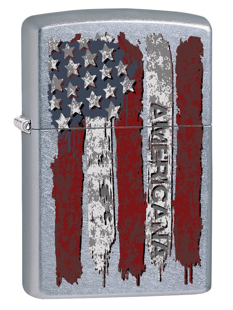 Zippo Lighter: United States Flag, Americana - Street Chrome 78480