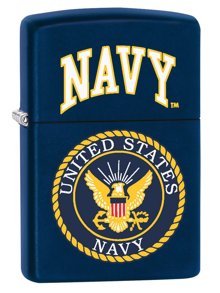 Zippo Lighter: United States Navy Logo - Navy Matte 76926