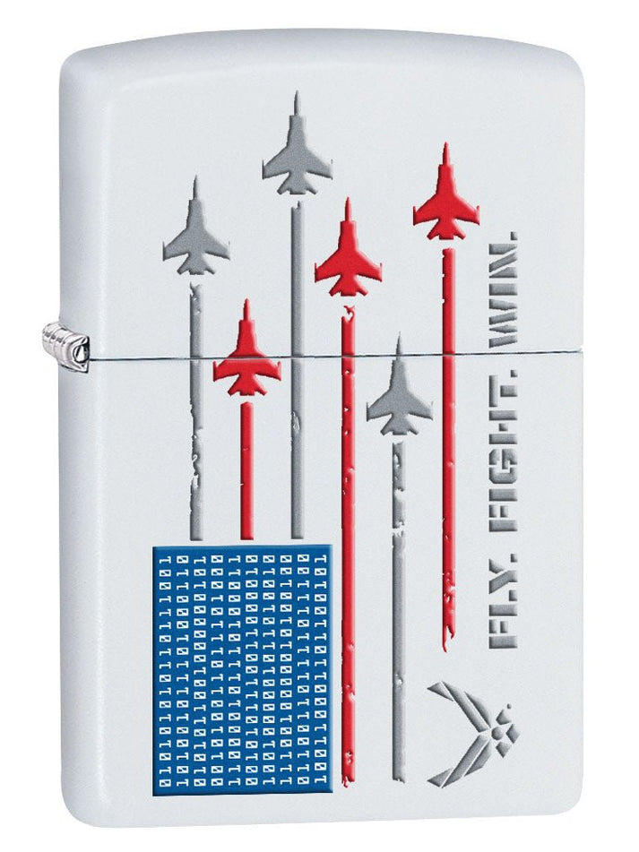 Zippo Lighter: U.S. Air Force Flag of Jets - White Matte 80385
