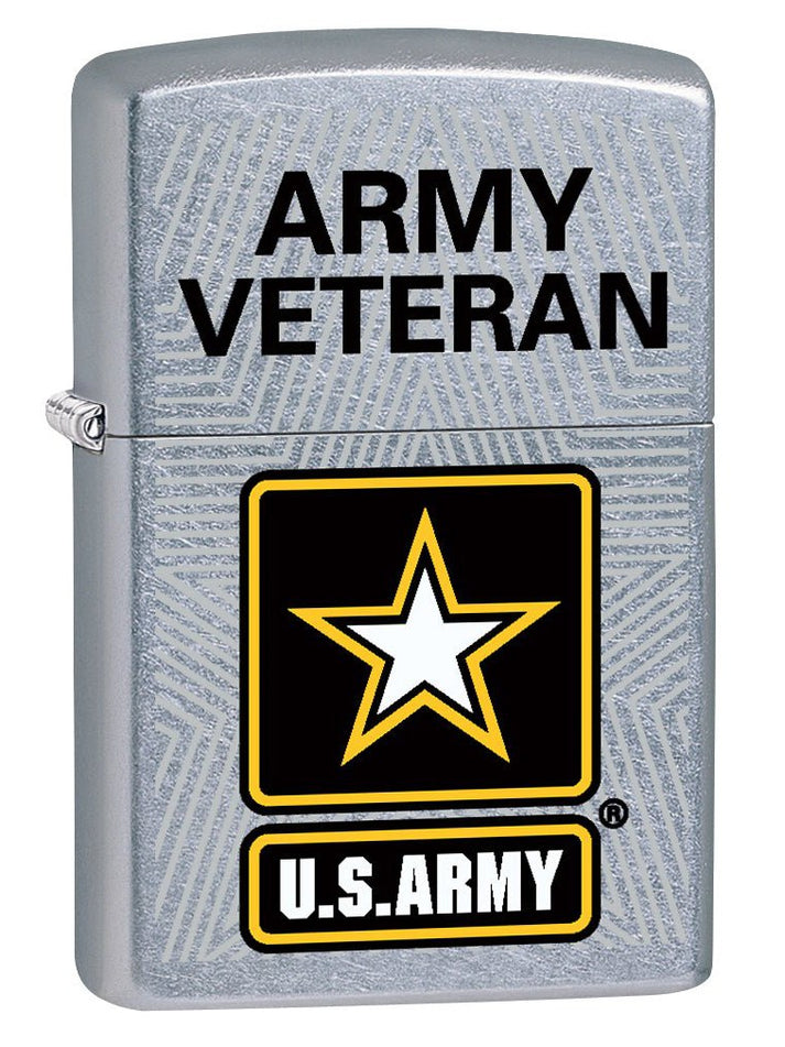 Zippo Lighter: U.S. Army, Army Veteran - Street Chrome 77664