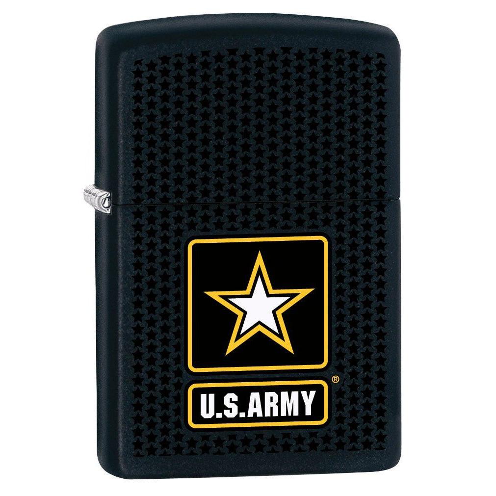 Zippo Lighter: US Army Logo with Stars - Black Matte 79431