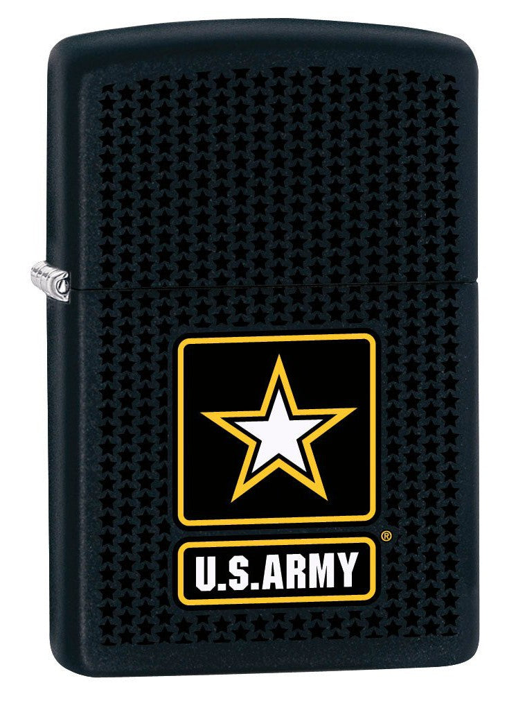 Zippo Lighter: US Army Logo with Stars - Black Matte 79431
