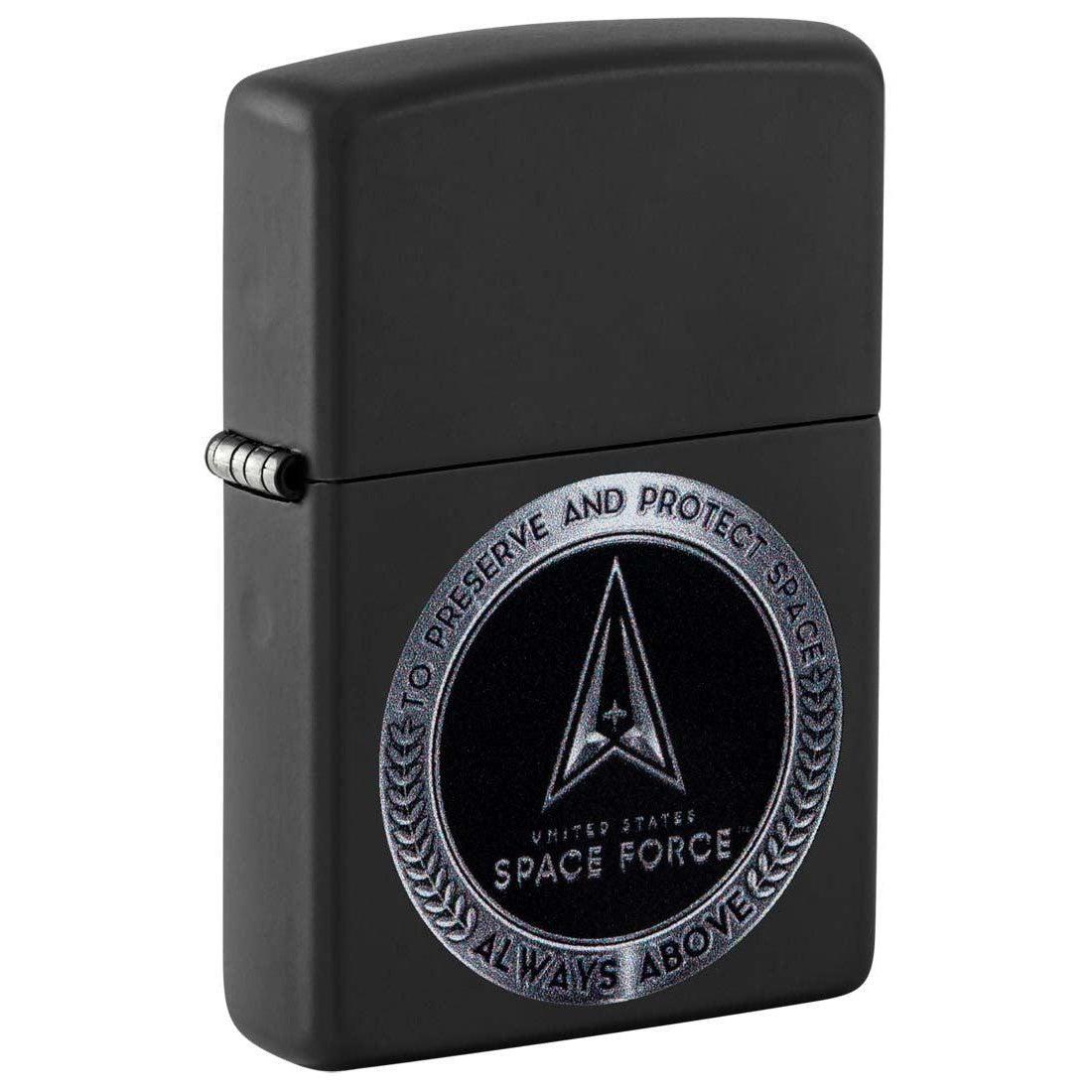 Zippo Lighter: U.S. Space Force Logo - Black Matte 48548