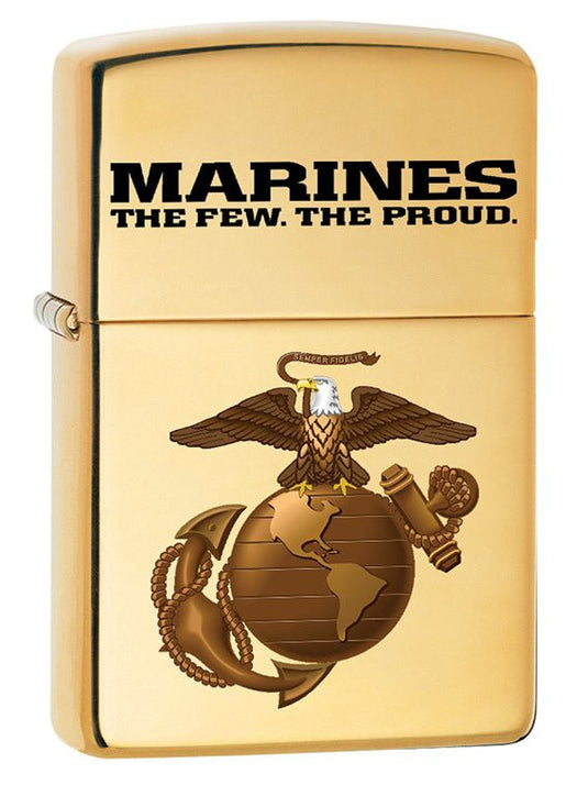 Zippo Lighter: USMC Marine Corps Logo - High Polish Brass 79704