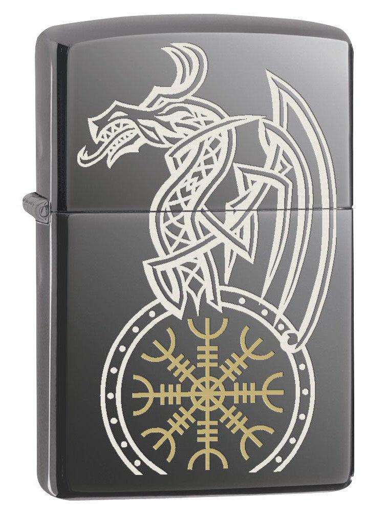 Zippo Lighter: Viking Dragon - Black Ice 80625