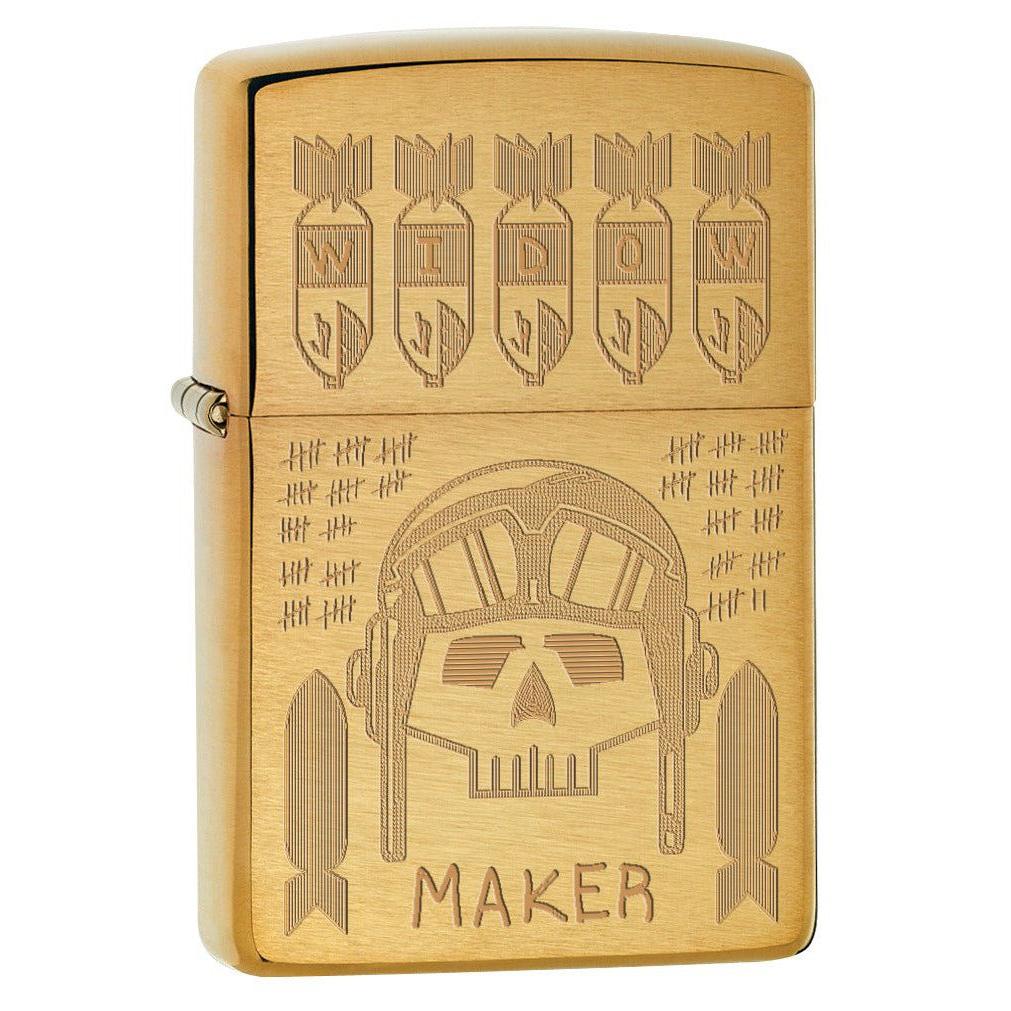 Zippo Lighter: Widow Maker, Trench Art - Brushed Brass 77385
