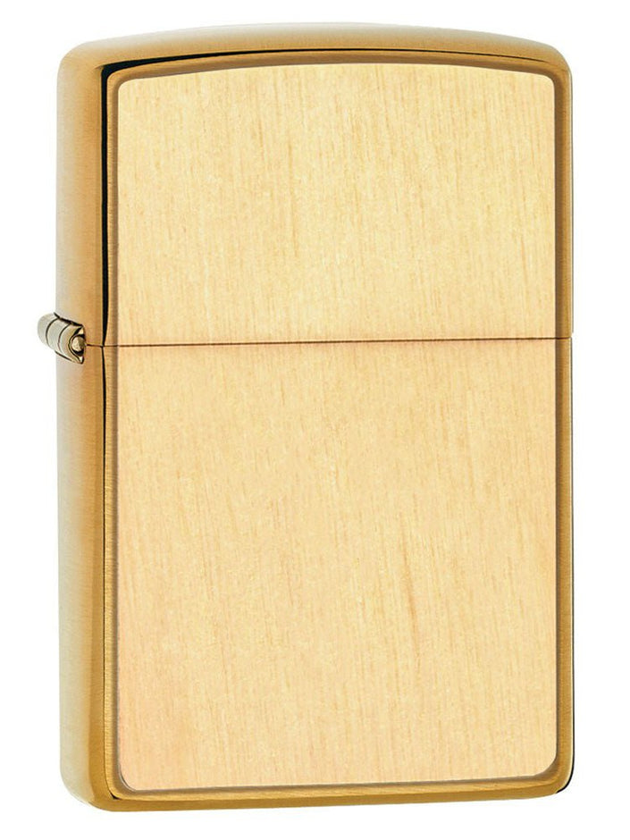 Zippo Lighter: Woodchuck Birch Emblem - Brushed Brass 49082