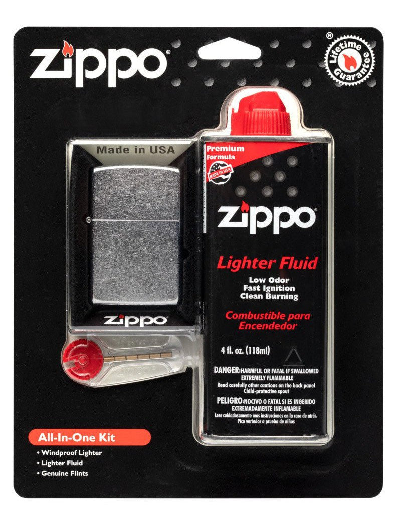 Zippo Lighter: Zippo All in One Lighter Kit - Street Chrome 24651