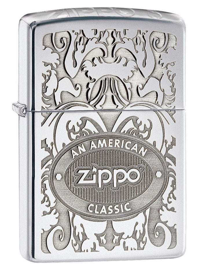 Zippo Lighter: Zippo American Classic Crown Stamp - HP Chrome