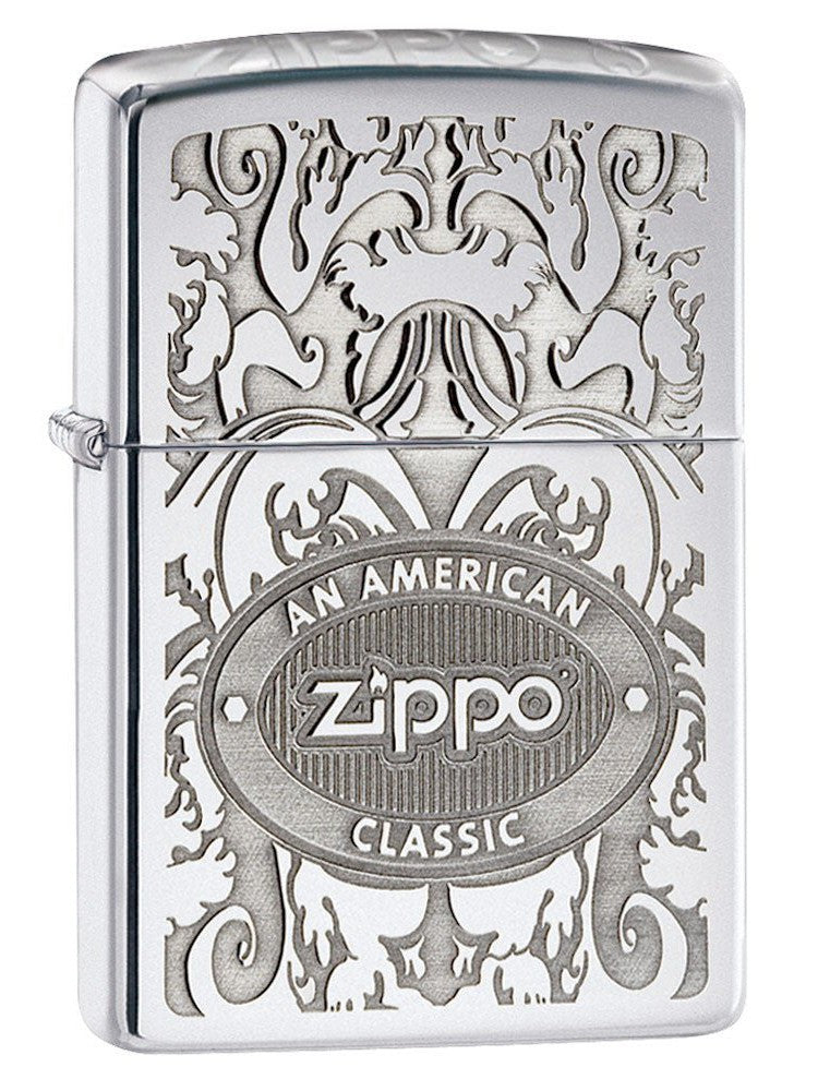 Zippo Lighter: Zippo American Classic Crown Stamp - HP Chrome