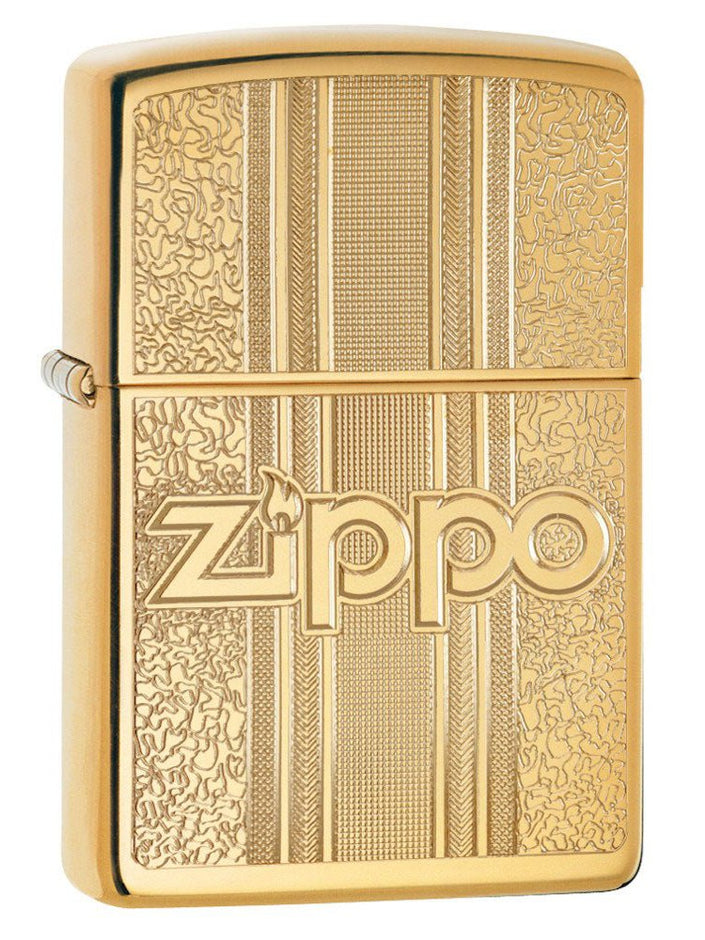 Zippo Lighter: Zippo Engraved Pattern - High Polish Brass 29677