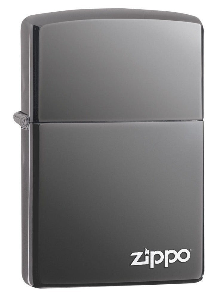 Zippo Lighter: Zippo Logo - Black Ice 150ZL