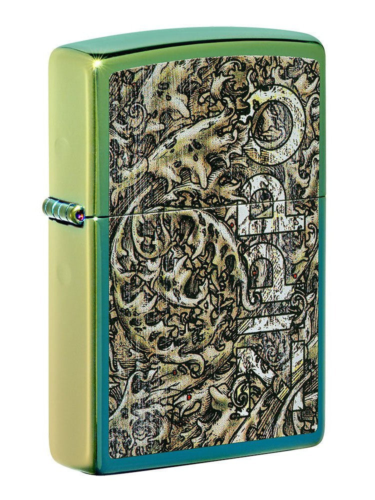 Zippo Lighter: Zippo Logo Design - High Polish Teal 49416