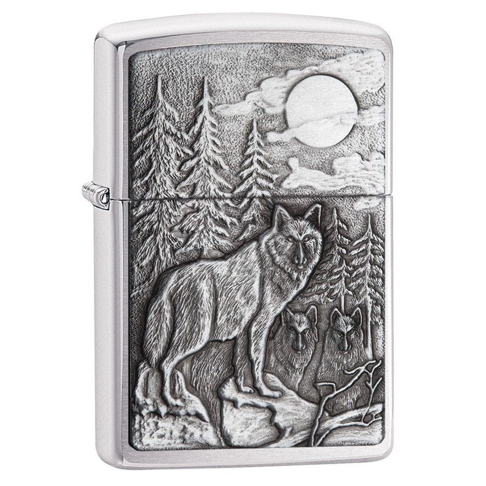 Zippo Pipe Lighter: Timberwolves Emblem - Brushed Chrome 20855PL