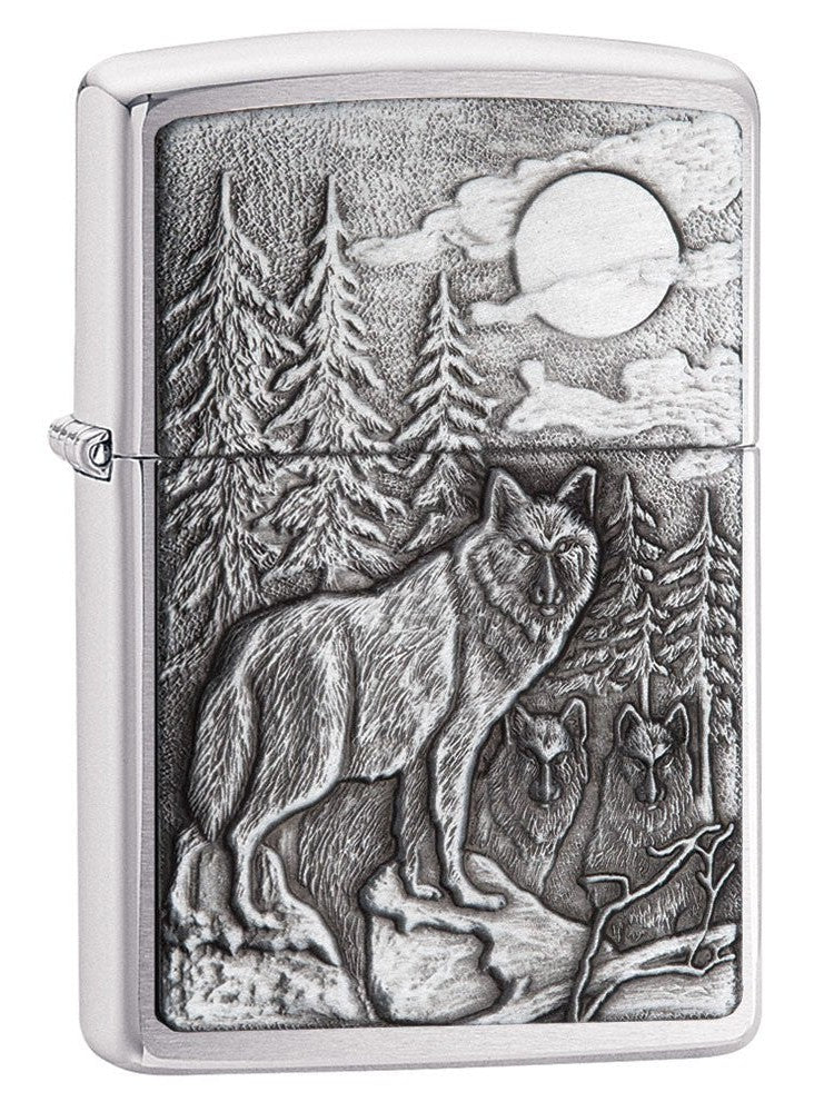 Zippo Pipe Lighter: Timberwolves Emblem - Brushed Chrome 20855PL