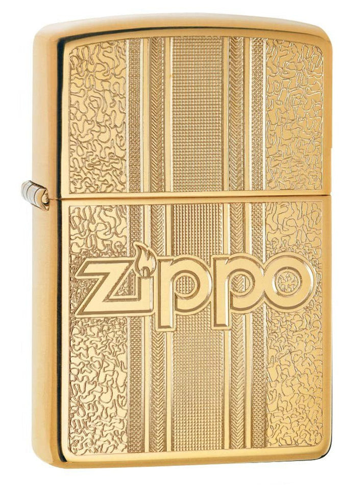 Zippo Pipe Lighter: Zippo Engraved Pattern - High Polish Brass 29677PL